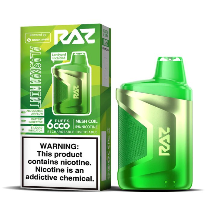 Alaskan Mint Flavor RAZ CA6000 Disposable Vape - Image 1