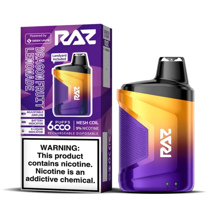Dragon Fruit Lemonade Flavor RAZ CA6000 Disposable Vape - Image 1