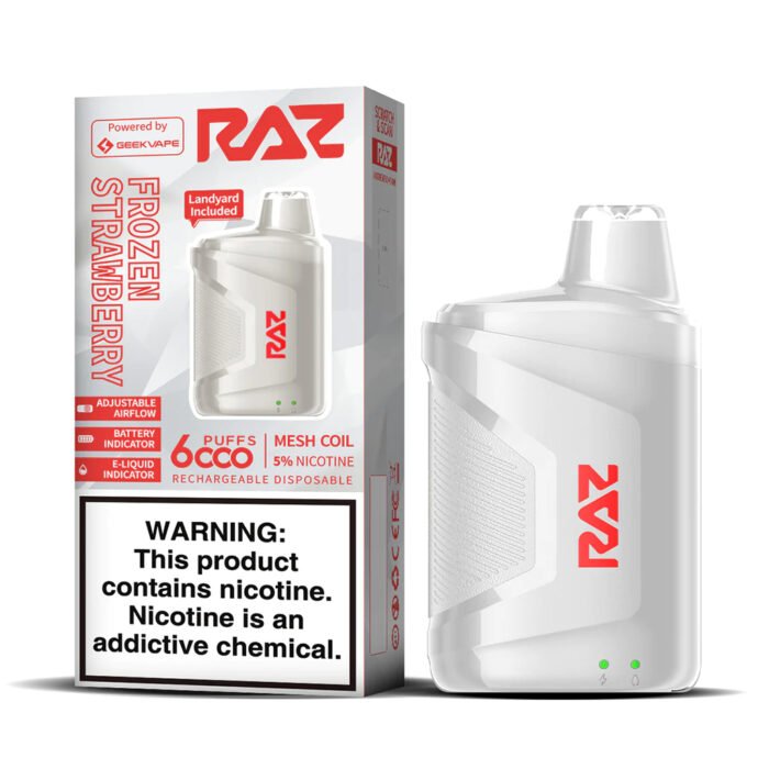 Frozen Strawberry Flavor RAZ CA6000 Disposable Vape - Image 1
