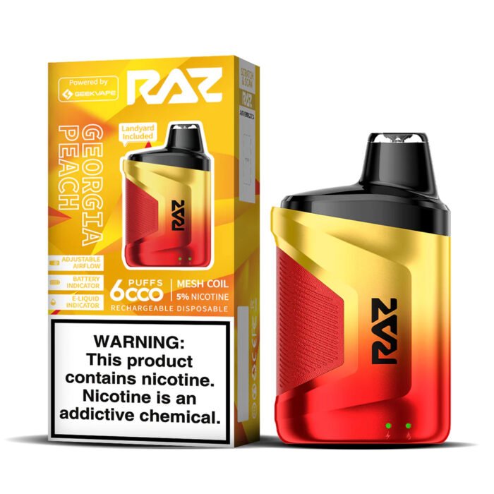 Georgia Peach Flavor RAZ CA6000 Disposable Vape - Image 1