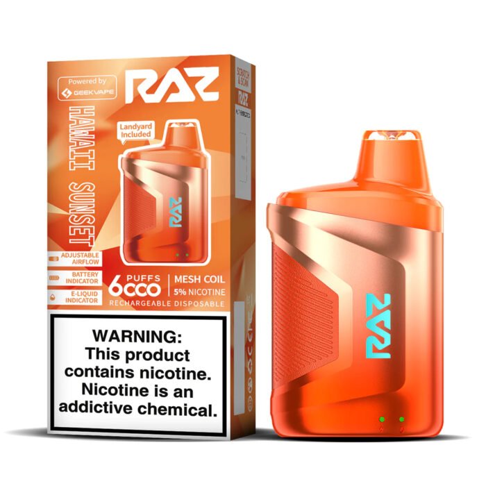 Hawaii Sunset Flavor RAZ CA6000 Disposable Vape - Image 1