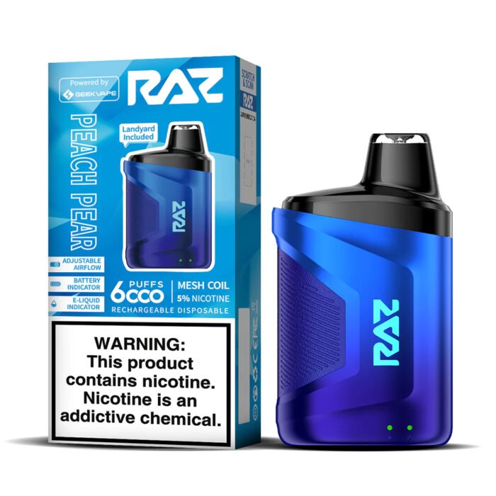 Peach Pear Flavor RAZ CA6000 Disposable Vape - Image 1