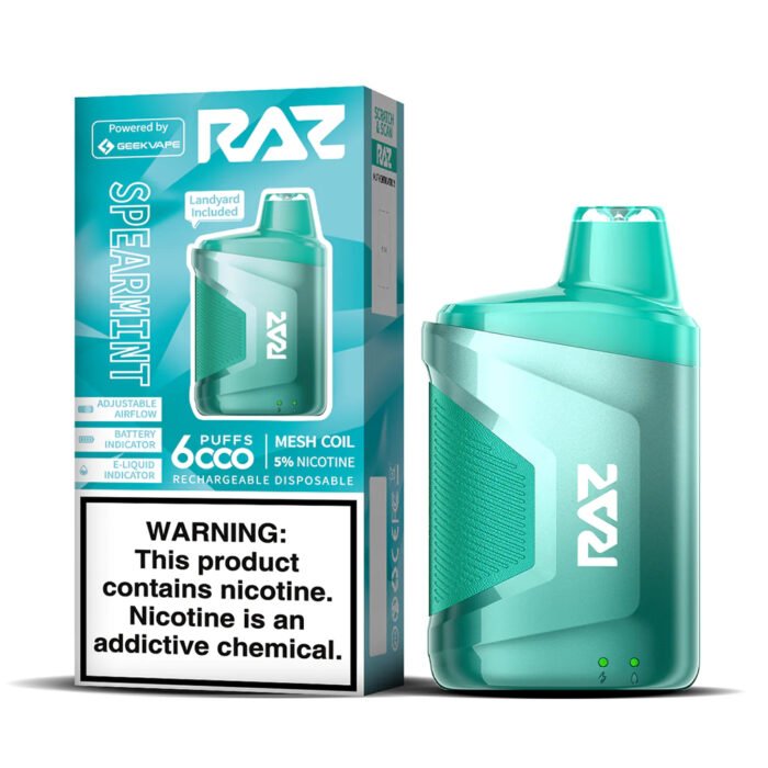 Spearmint Flavor RAZ CA6000 Disposable Vape - Image 1