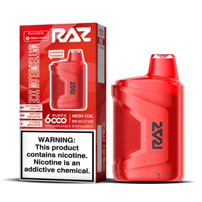 Watermelon Ice Flavor RAZ CA6000 Disposable Vape - Image 1