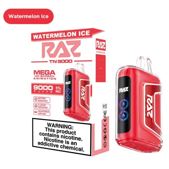 Watermelon Ice Flavor RAZ TN9000 Disposable Vape - Image 1